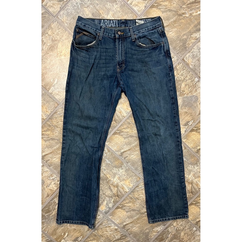 Ariat M4 Low Rise Boot Cut Men 33x34 Blue Denim Jeans